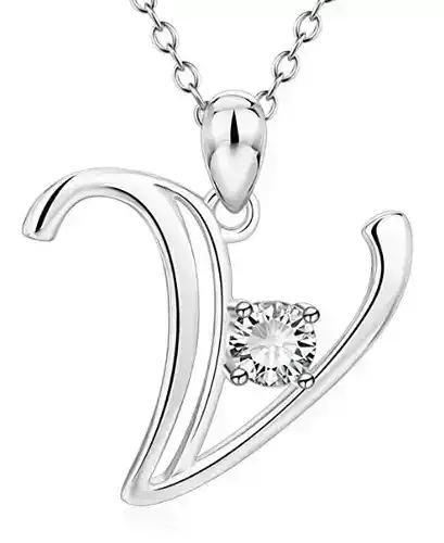 Alphabet V Necklace