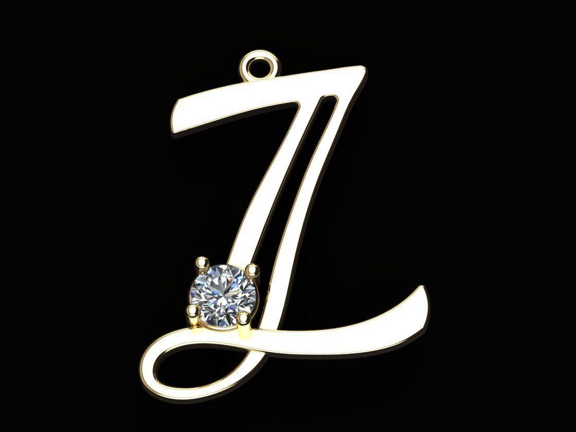 Alphabet Z Necklace 3D print model_4