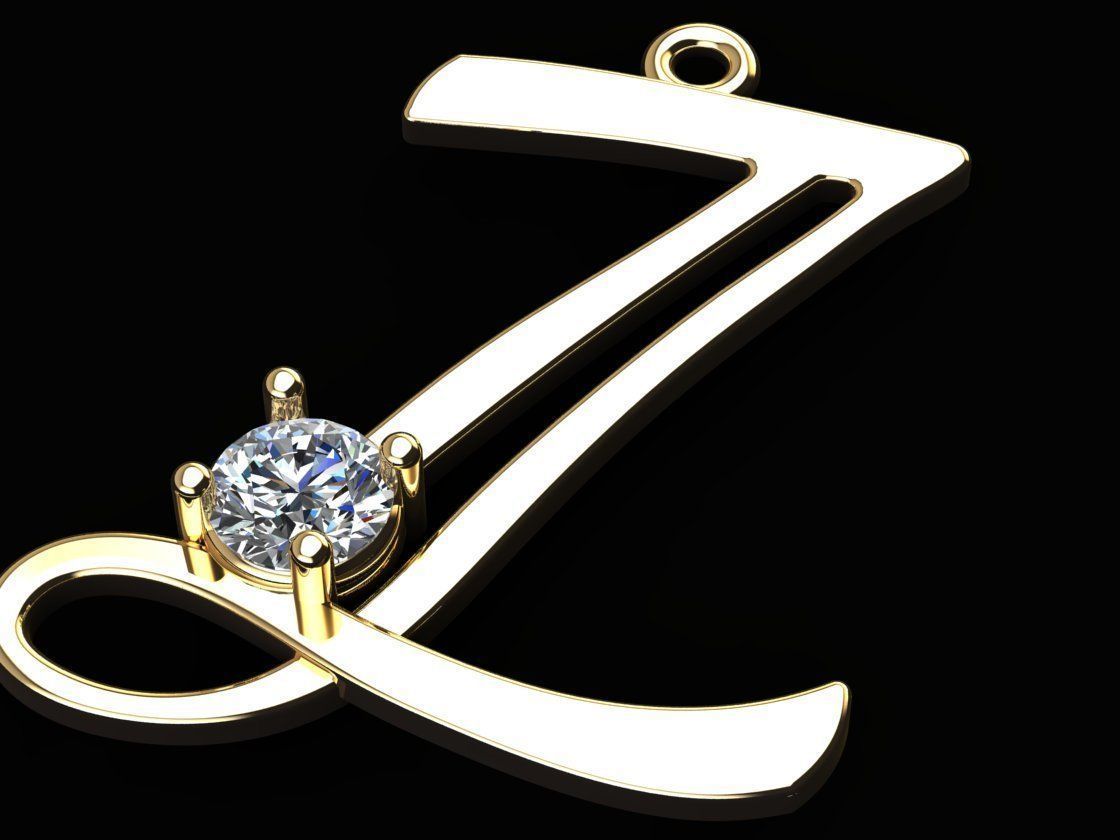 Alphabet Z Necklace 3D print model_1