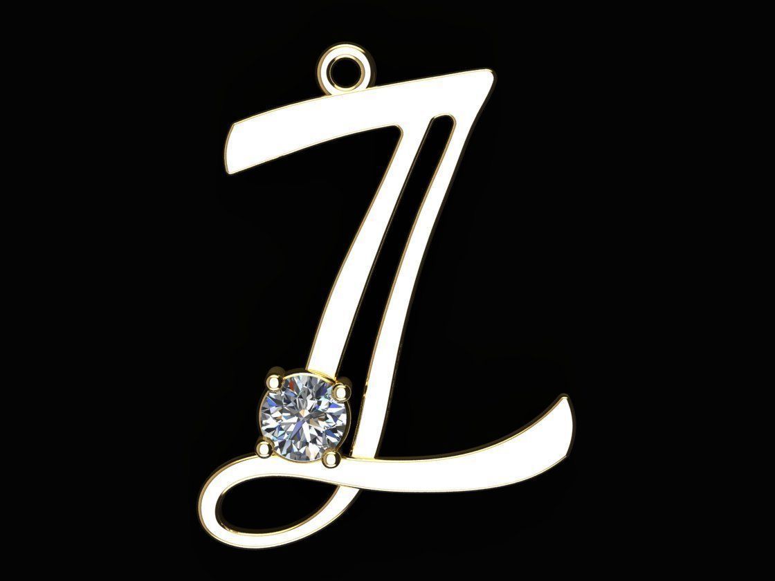 Alphabet Z Necklace 3D print model_3