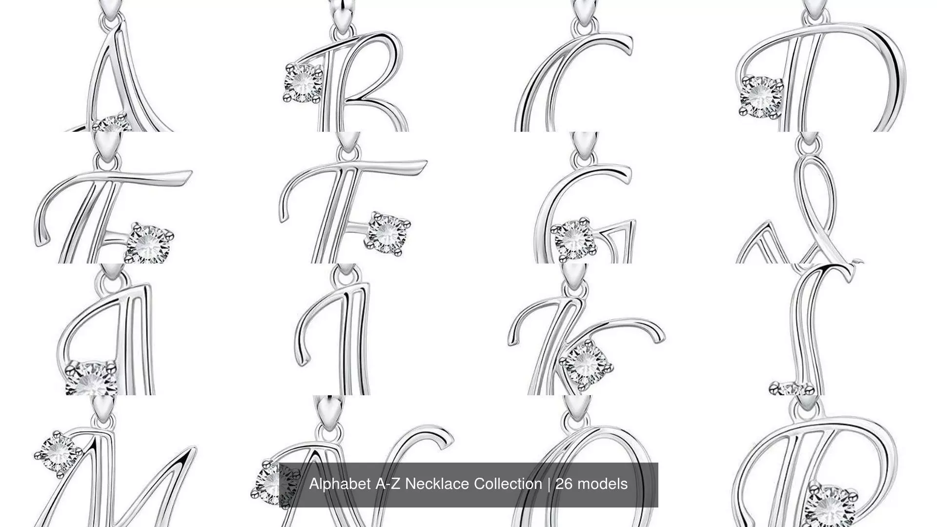 Initial Alphabet A-Z Necklace Collection _0