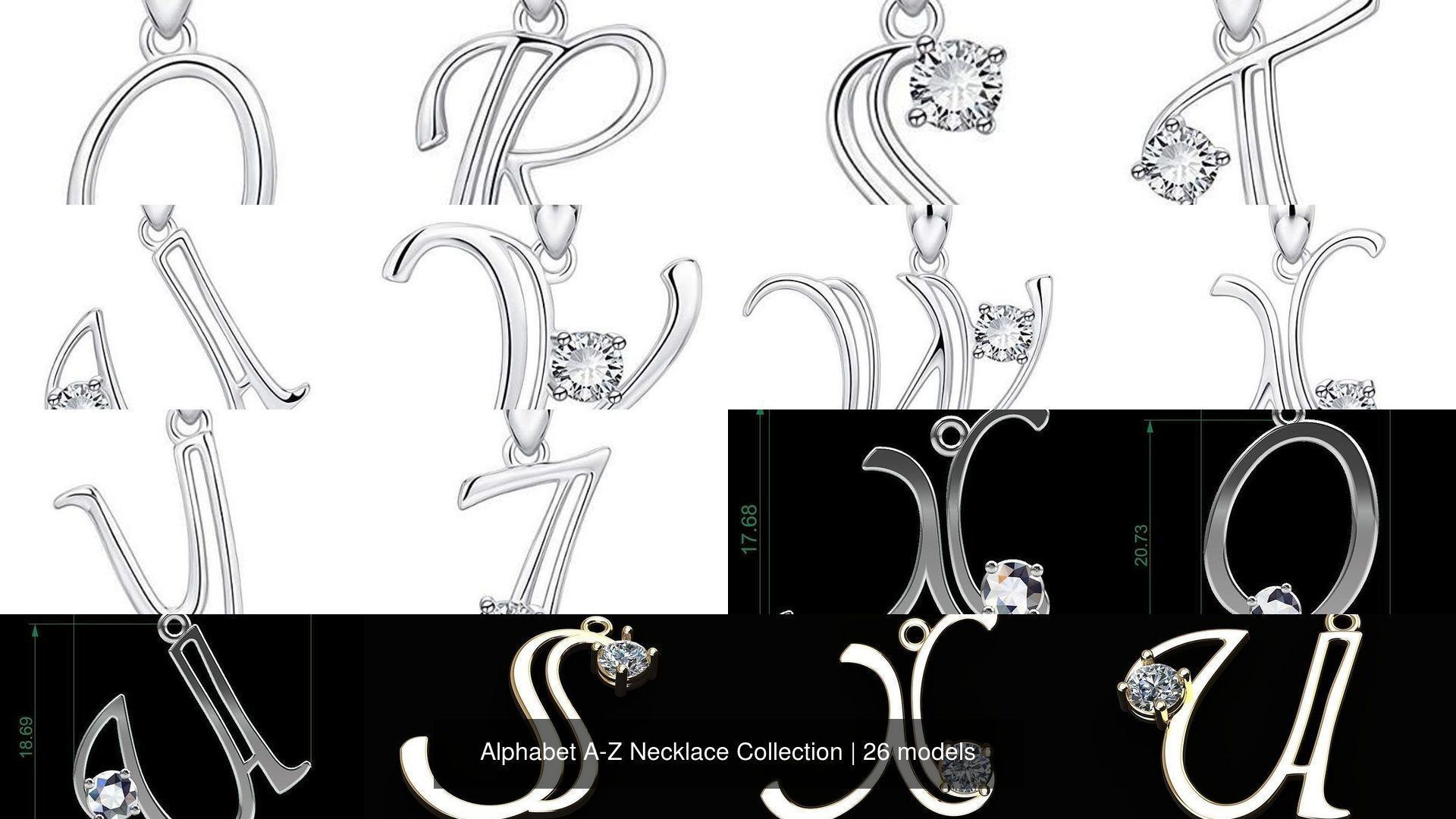 Initial Alphabet A-Z Necklace Collection _2