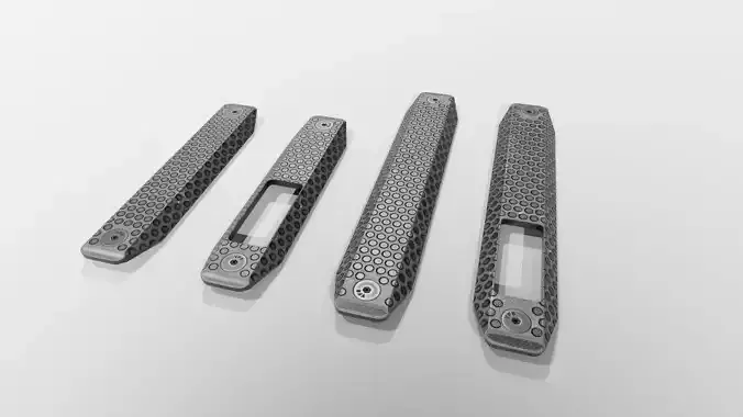 Railscales XOS MLOK Grip Panels Low-poly 3D model