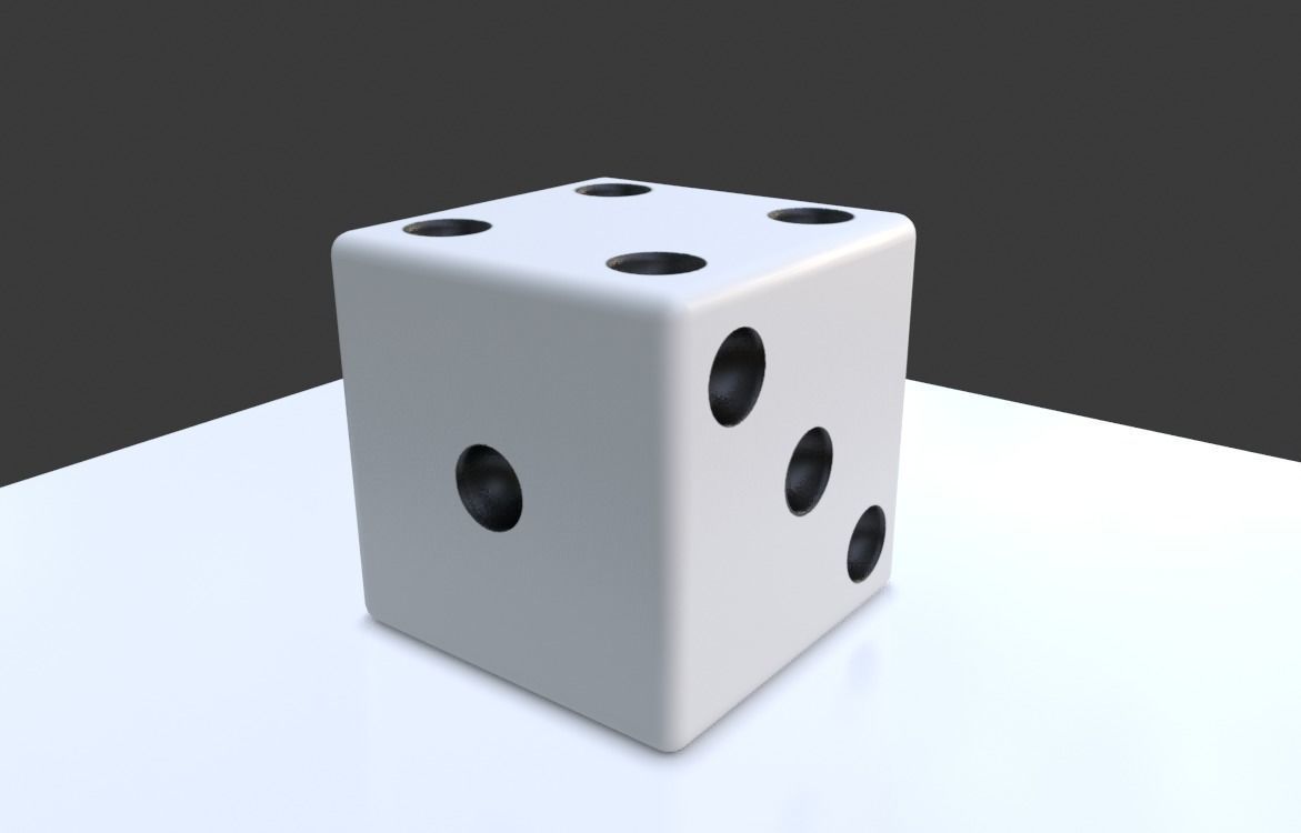 Dice Six Sides High Poly - Dado Seis Lados 3D model_2