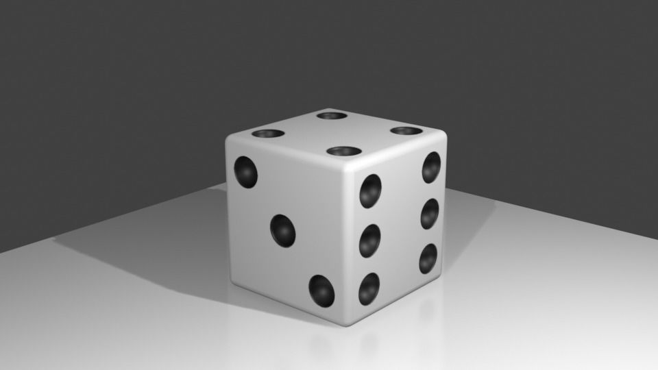 Dice Six Sides High Poly - Dado Seis Lados 3D model_4