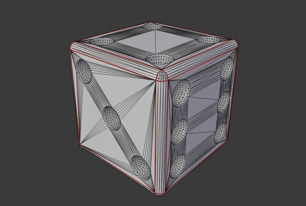 Dice Six Sides High Poly - Dado Seis Lados 3D model_5