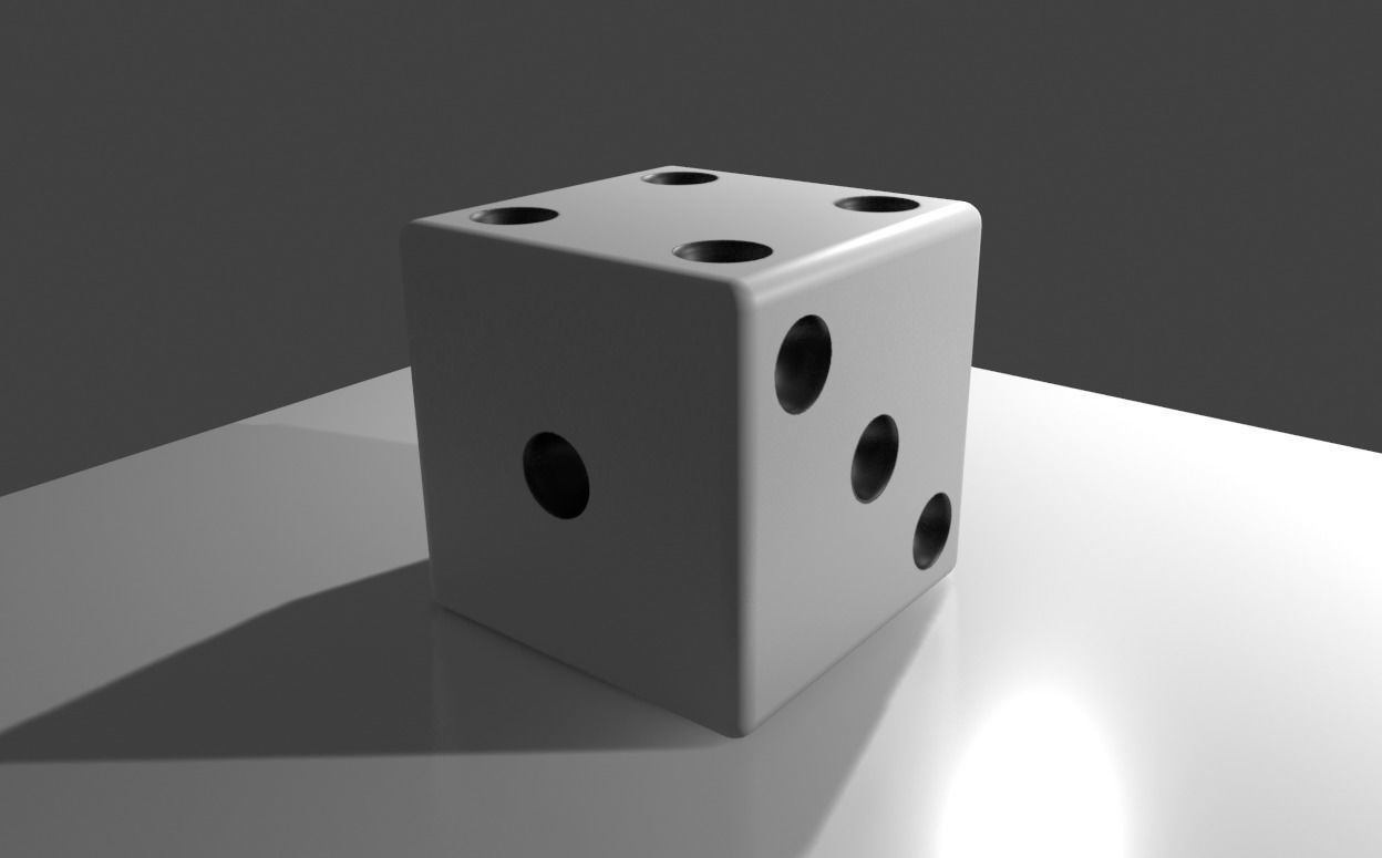 Dice Six Sides High Poly - Dado Seis Lados 3D model_3