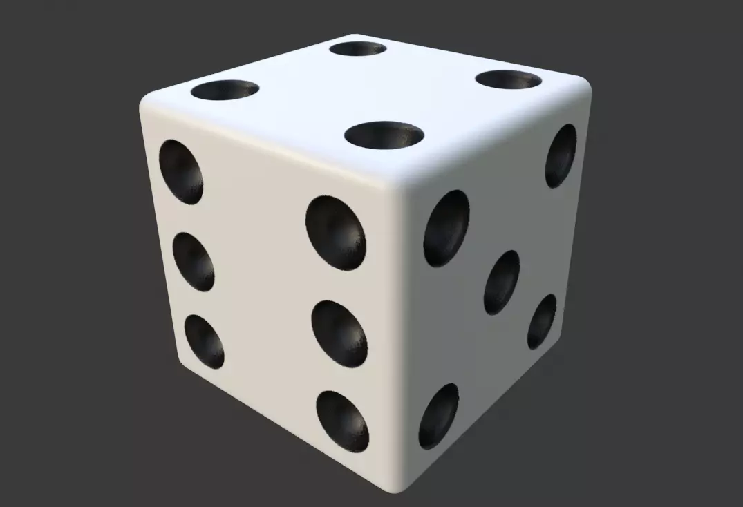 Dice Six Sides High Poly - Dado Seis Lados 3D model_0