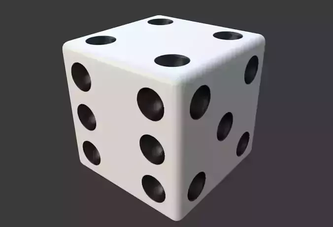 Dice Six Sides High Poly - Dado Seis Lados 3D model