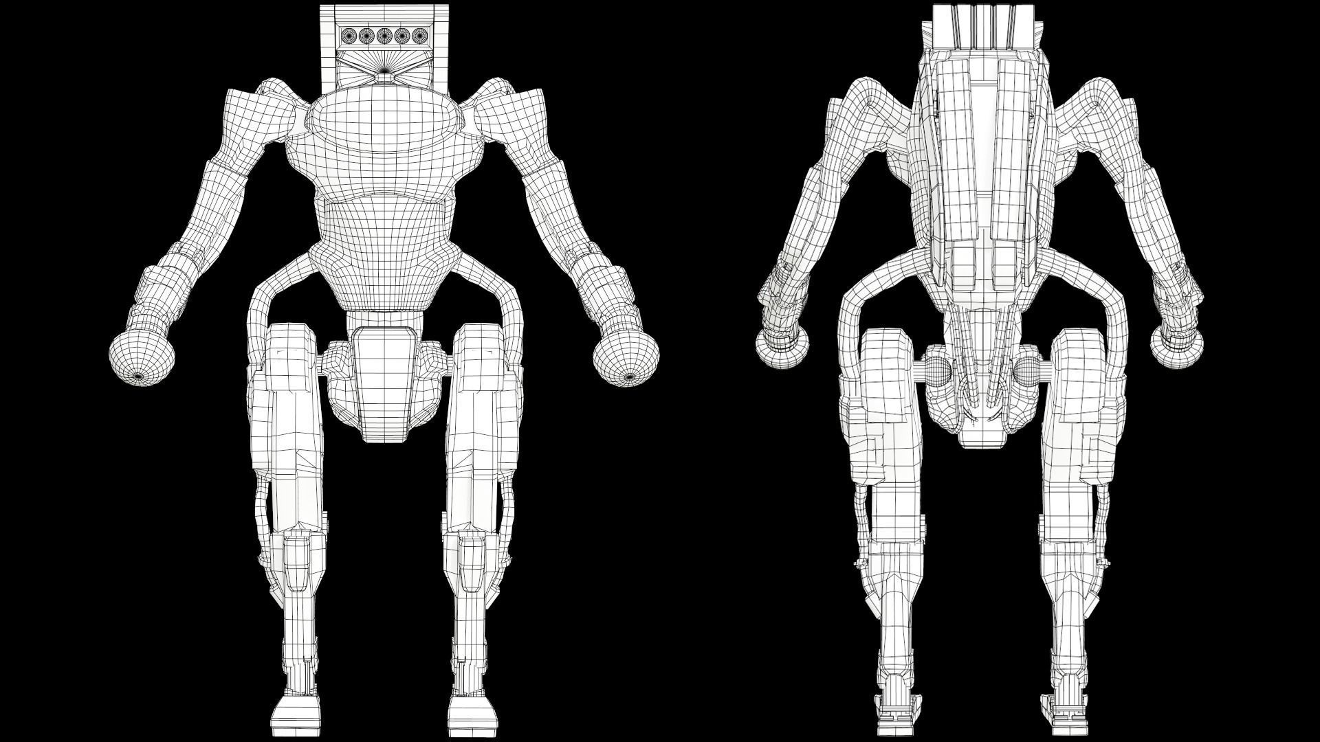 Atlas Robot Boston Dynamics Low-poly 3D model_15