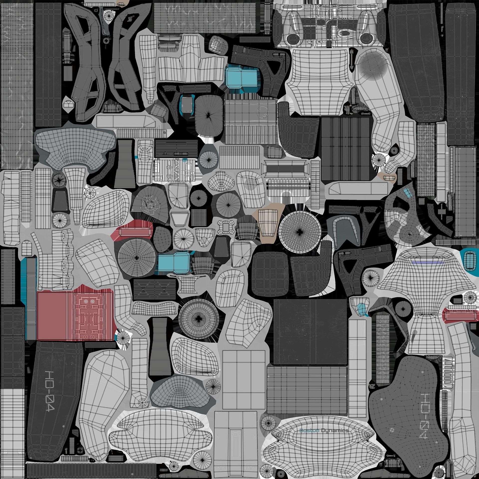 Atlas Robot Boston Dynamics Low-poly 3D model_23