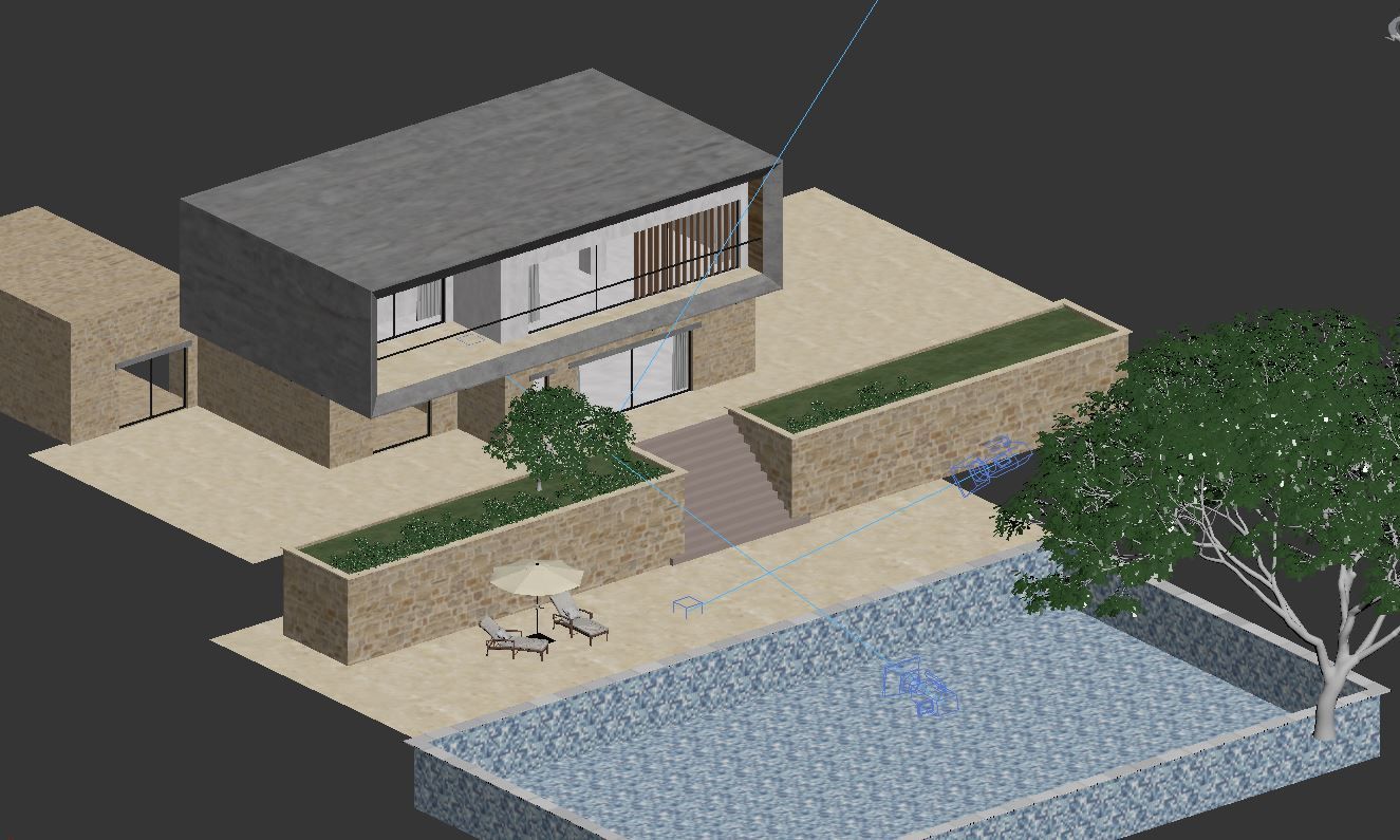 Exterior House Scene 3D model_4