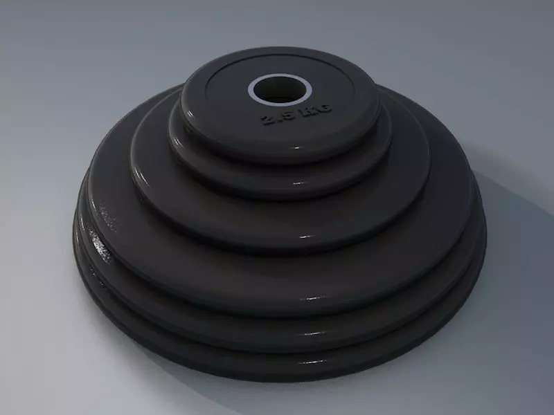 The weight plates for barbell Free low-poly 3D model