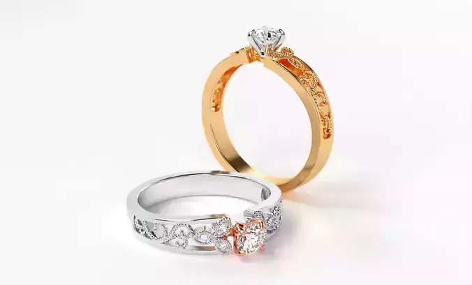 classic gold engagement ring with 4mm diamond