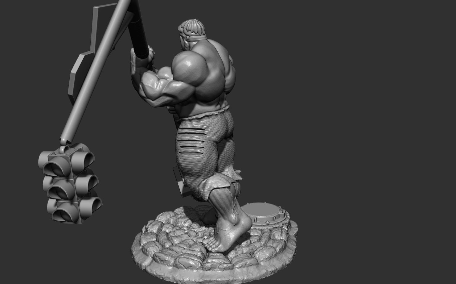 hulk Gray 3D print model_10