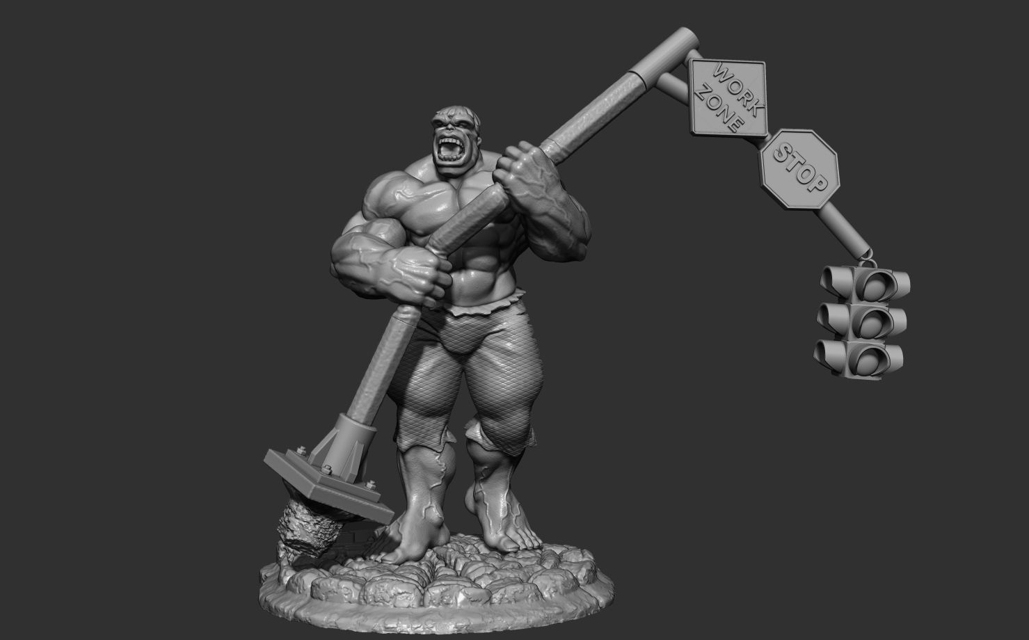 hulk Gray 3D print model_8