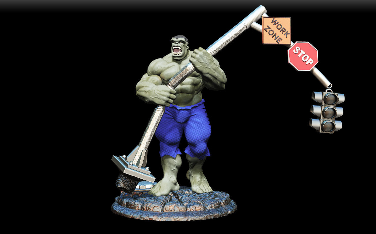 hulk Gray 3D print model_0