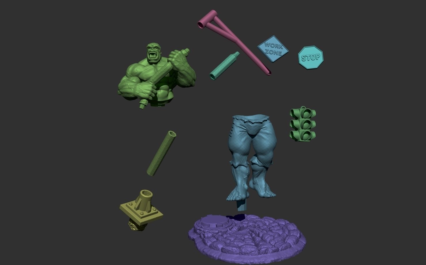 hulk Gray 3D print model_3