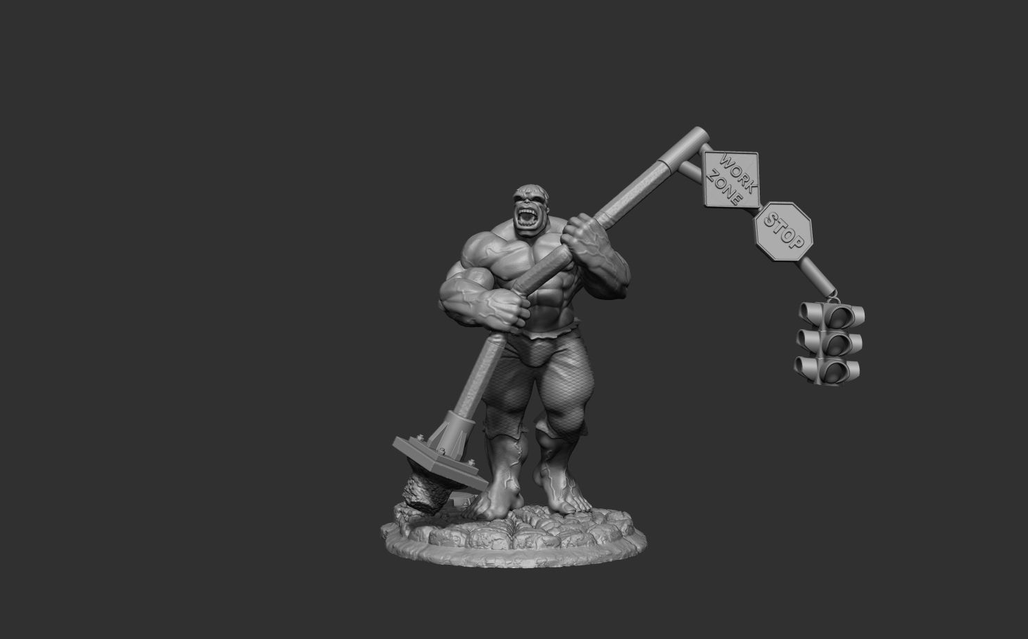 hulk Gray 3D print model_6