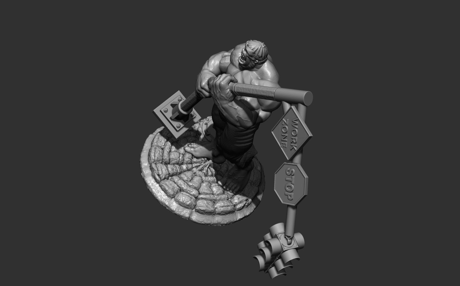 hulk Gray 3D print model_4