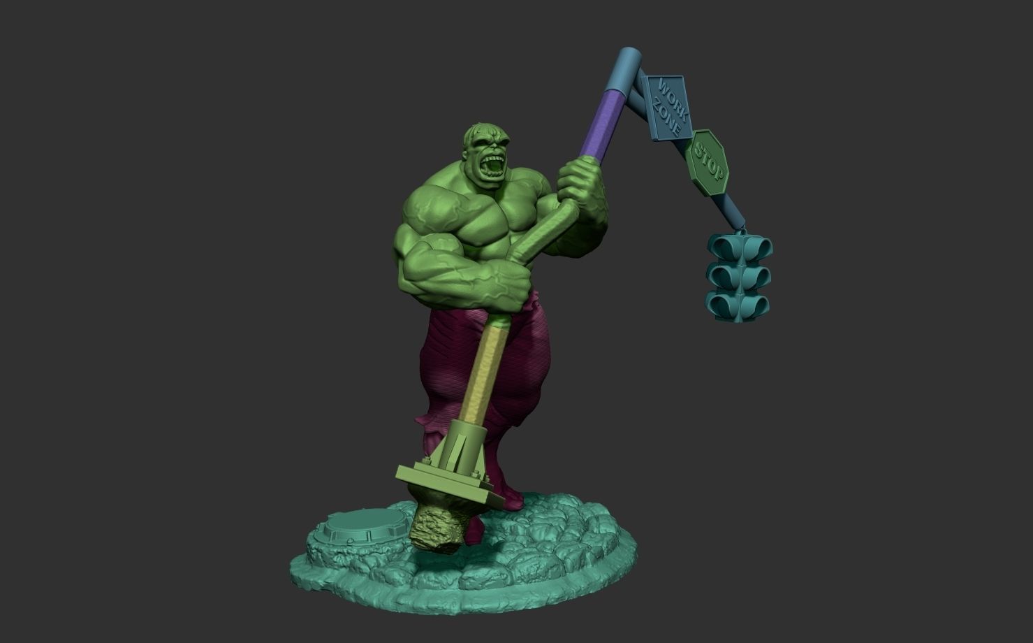 hulk Gray 3D print model_1