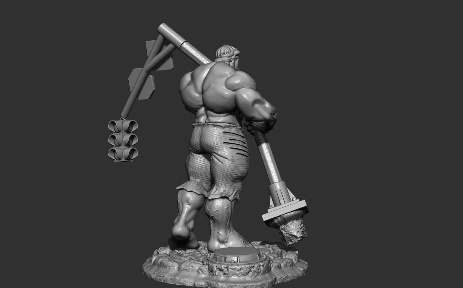 hulk Gray 3D print model_11