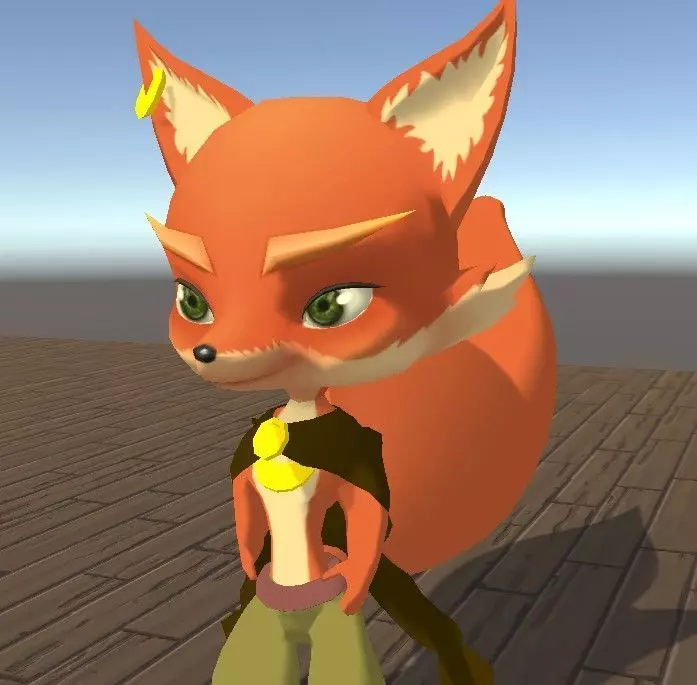 Mia Fox Animated Low-poly 3D model