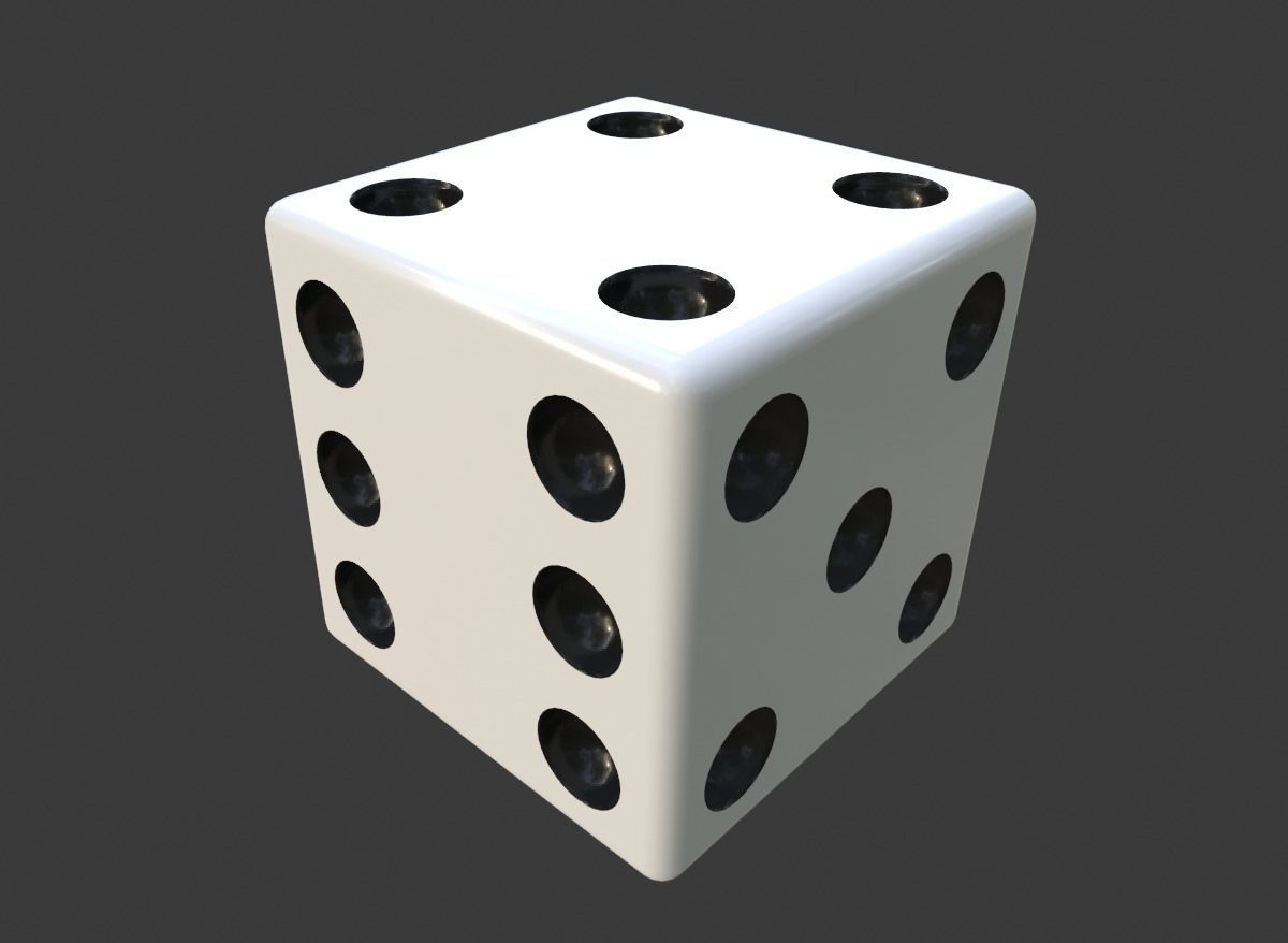Dice Six Sides High Poly Material- Dado Seis Lados 3D model_4