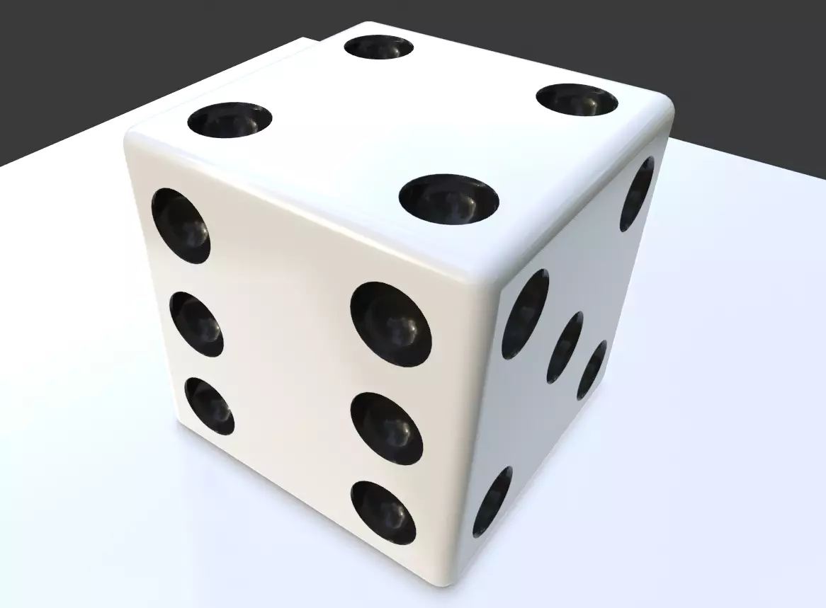Dice Six Sides High Poly Material- Dado Seis Lados 3D model_0
