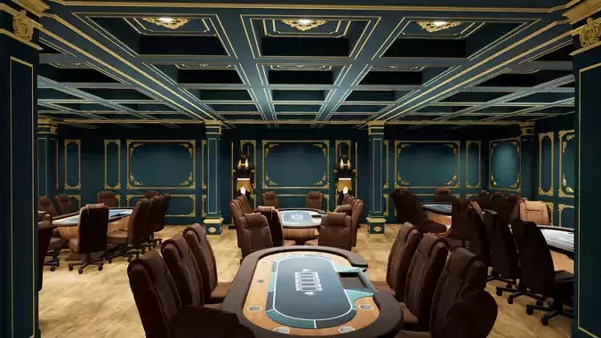 POKER TABLE Low-poly 3D model