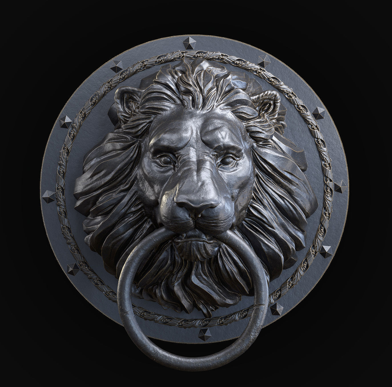 Lion Head Door Knocker 3d print model 3D print model_14