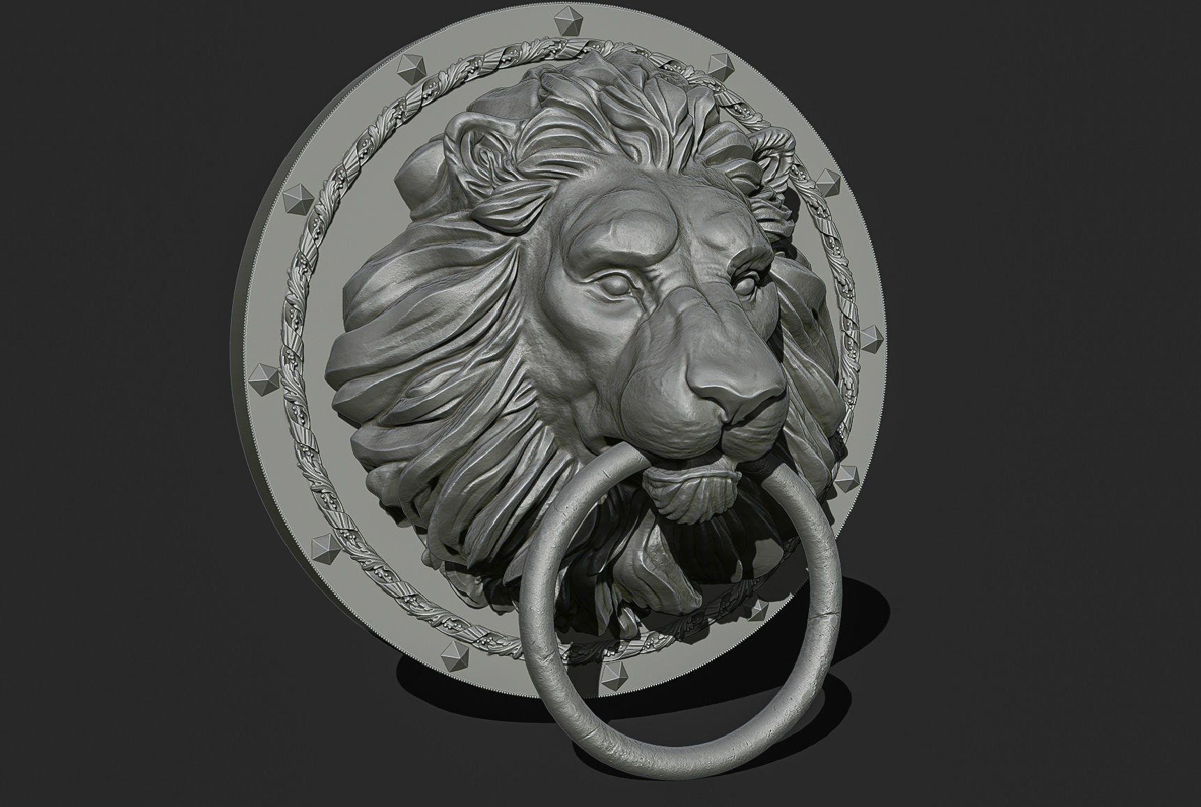 Lion Head Door Knocker 3d print model 3D print model_16