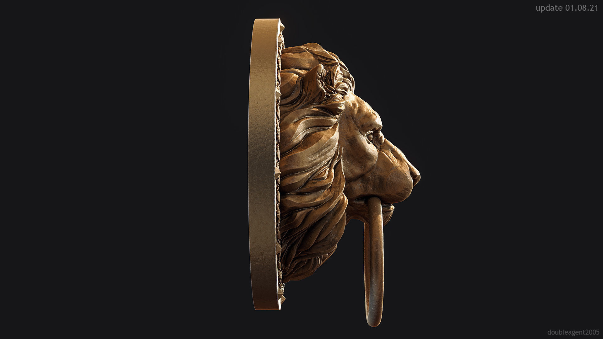 Lion Head Door Knocker 3d print model 3D print model_12