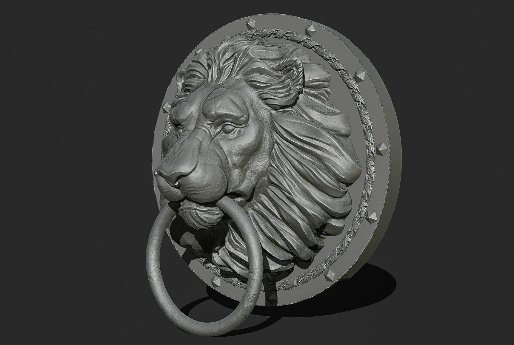 Lion Head Door Knocker 3d print model 3D print model_17