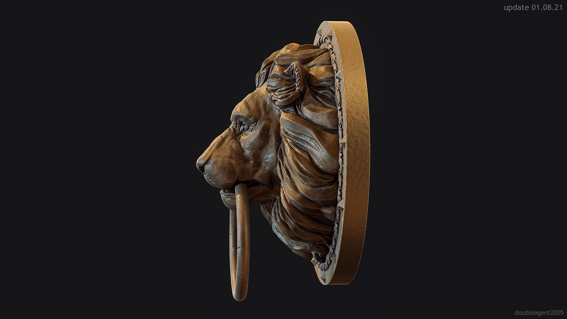 Lion Head Door Knocker 3d print model 3D print model_6