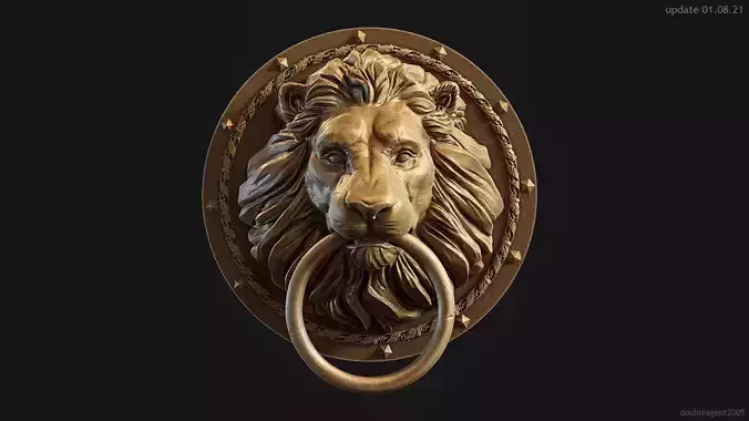 Lion Head Door Knocker 3d print model 3D print model