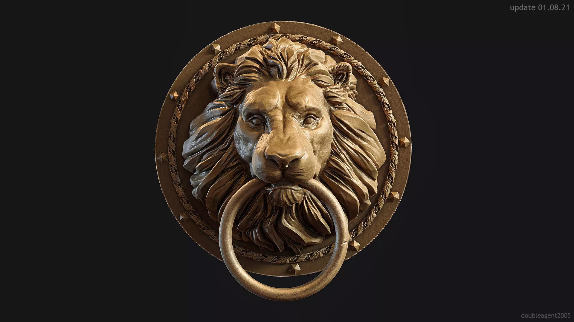 Lion Head Door Knocker 3d print model 3D print model_0