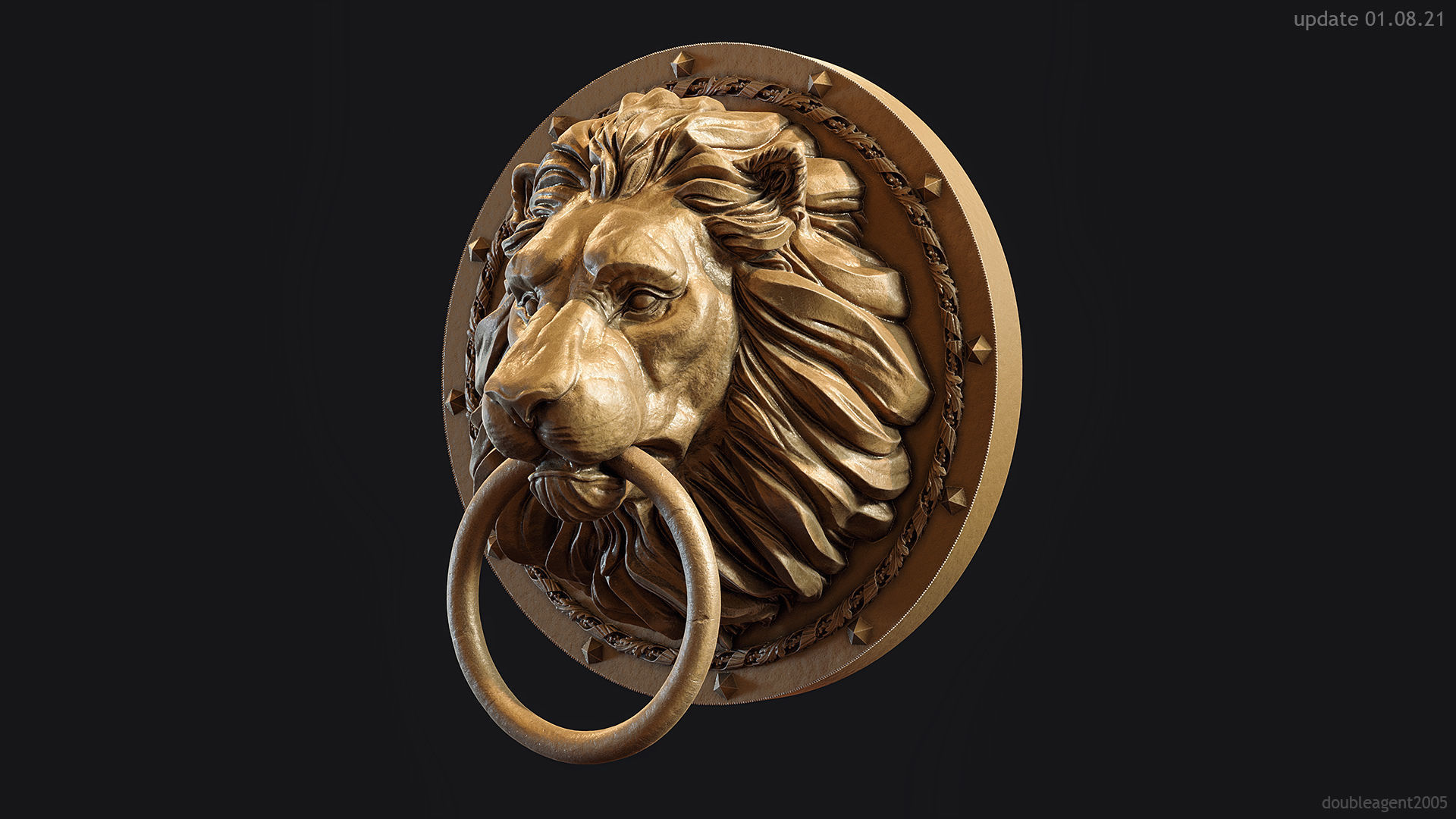 Lion Head Door Knocker 3d print model 3D print model_2