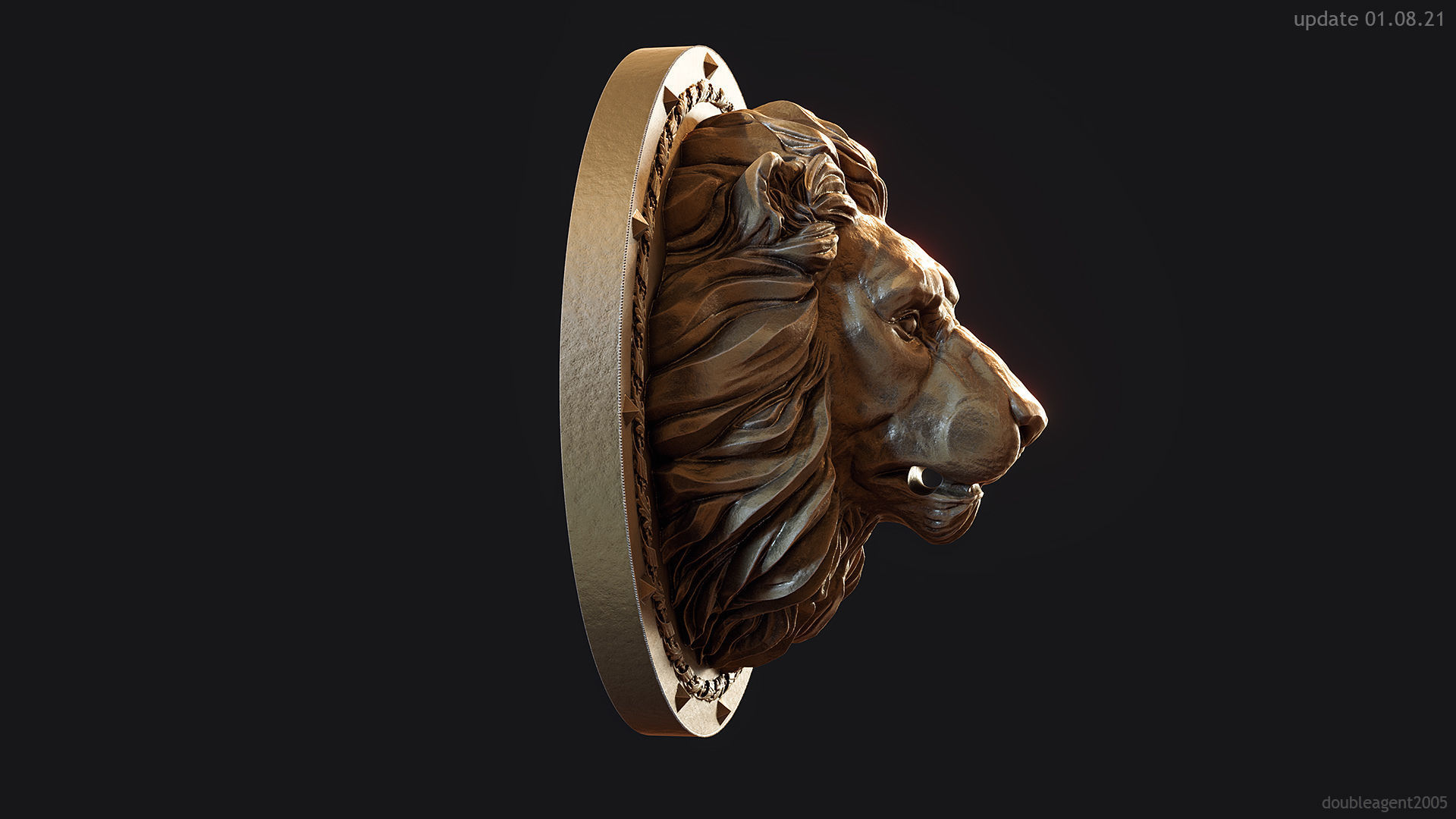 Lion Head Door Knocker 3d print model 3D print model_11