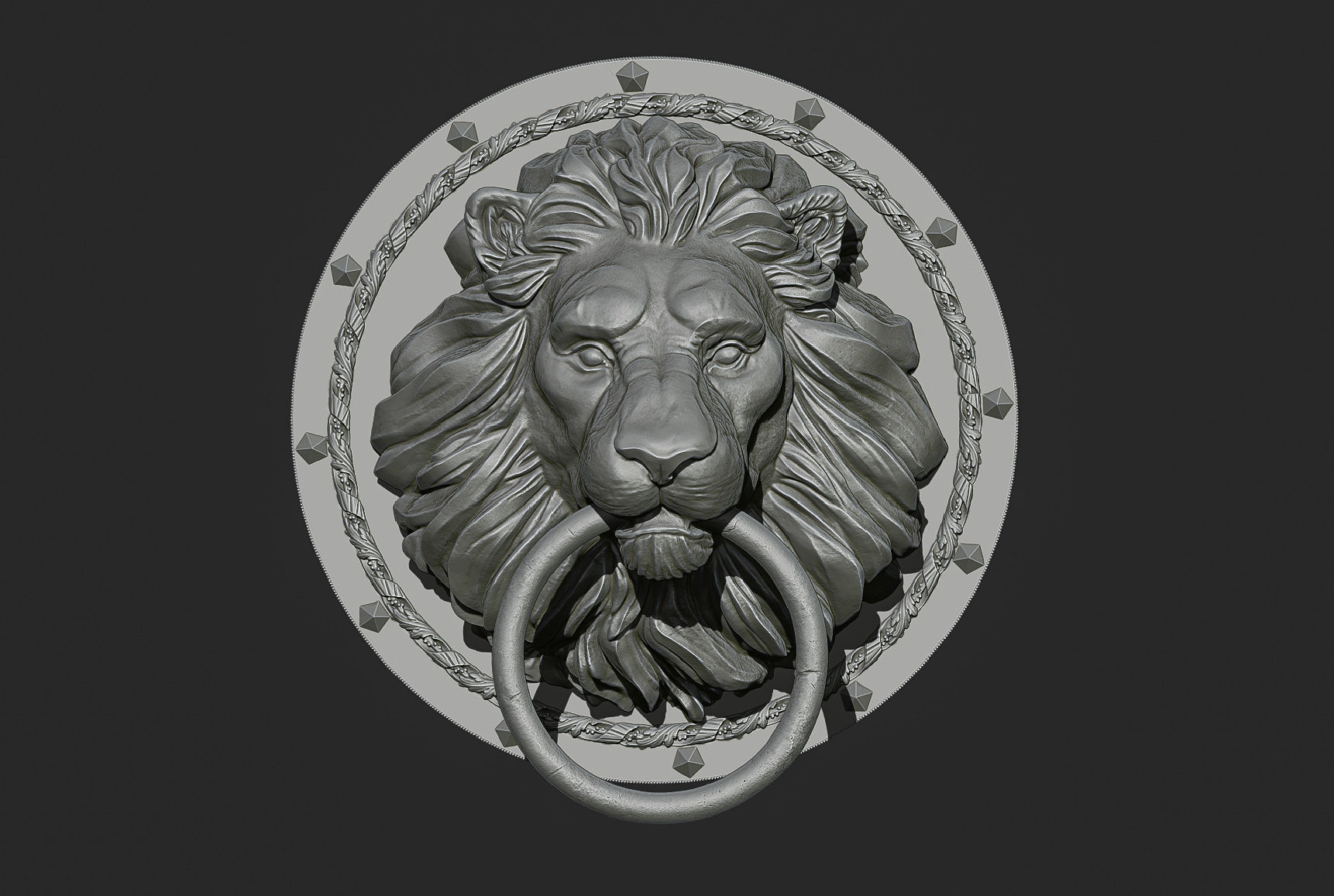 Lion Head Door Knocker 3d print model 3D print model_15