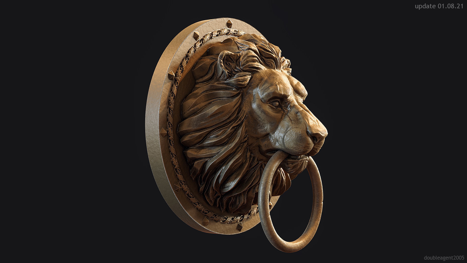 Lion Head Door Knocker 3d print model 3D print model_8
