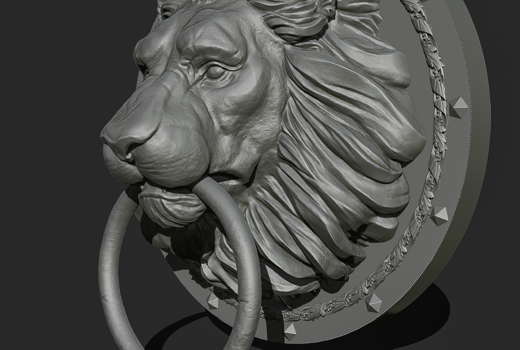 Lion Head Door Knocker 3d print model 3D print model_22