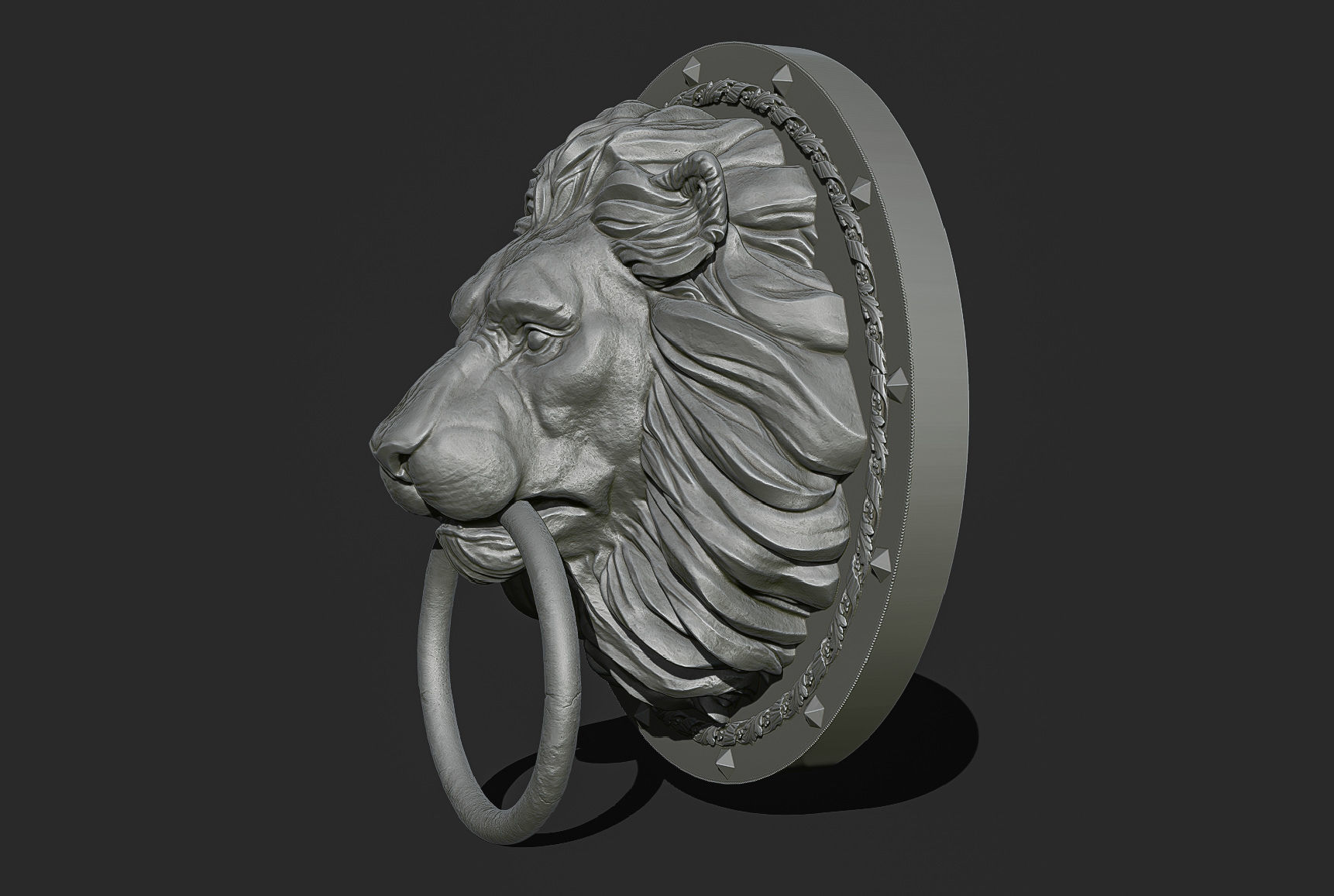 Lion Head Door Knocker 3d print model 3D print model_21