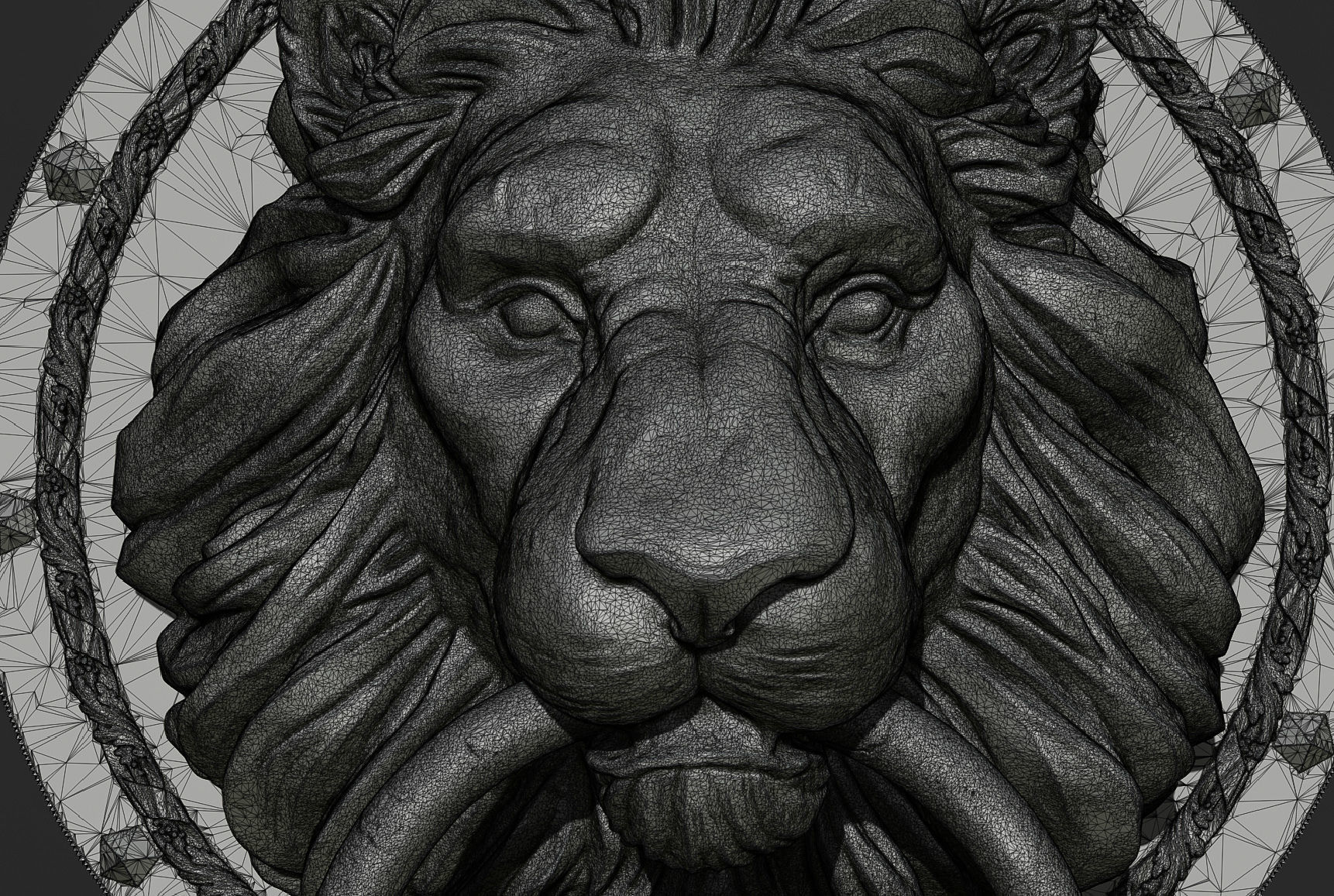 Lion Head Door Knocker 3d print model 3D print model_23