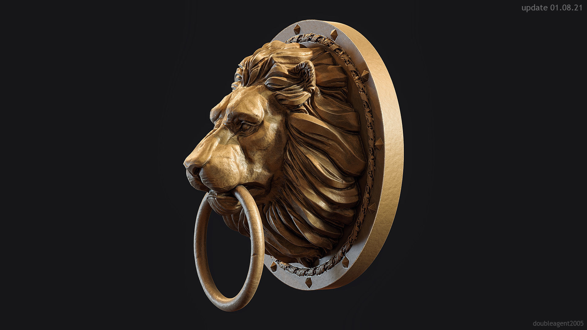 Lion Head Door Knocker 3d print model 3D print model_4