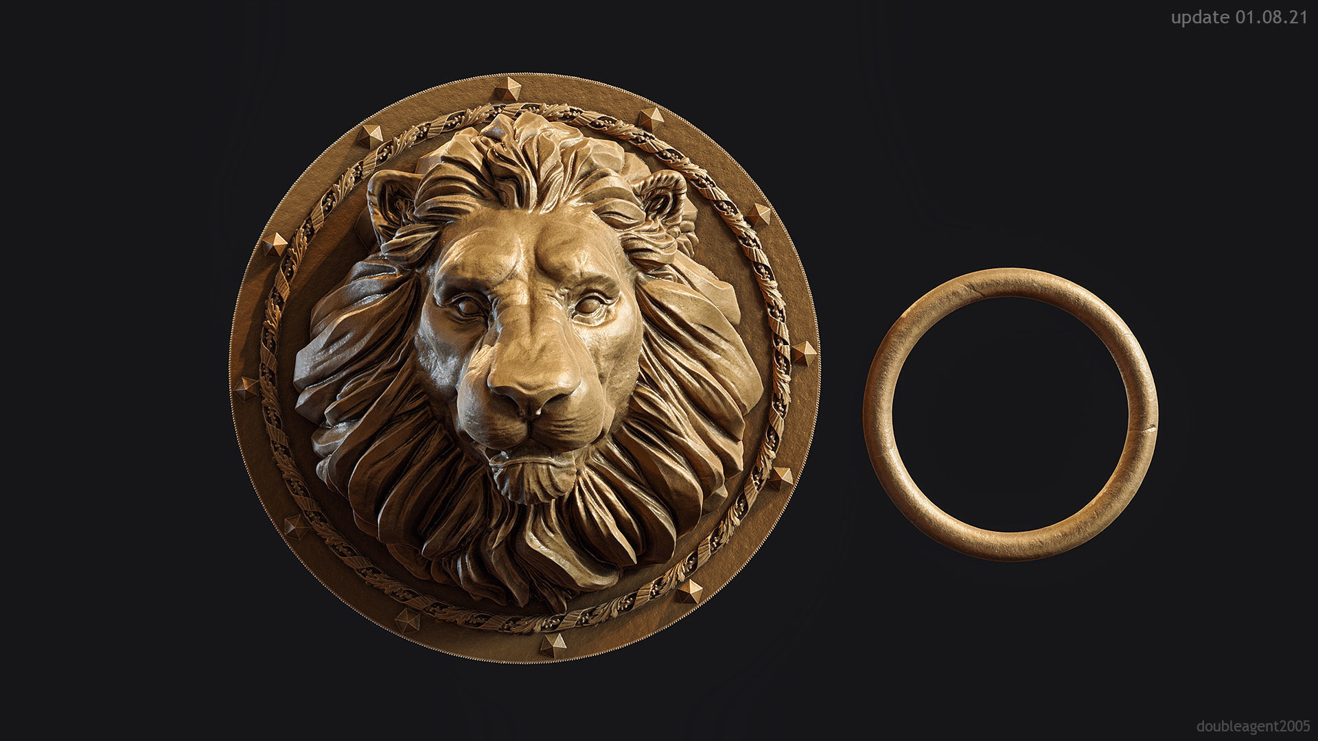 Lion Head Door Knocker 3d print model 3D print model_1