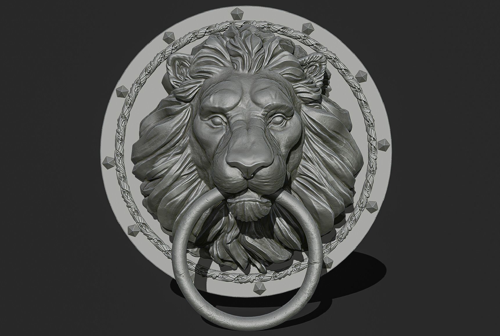 Lion Head Door Knocker 3d print model 3D print model_18