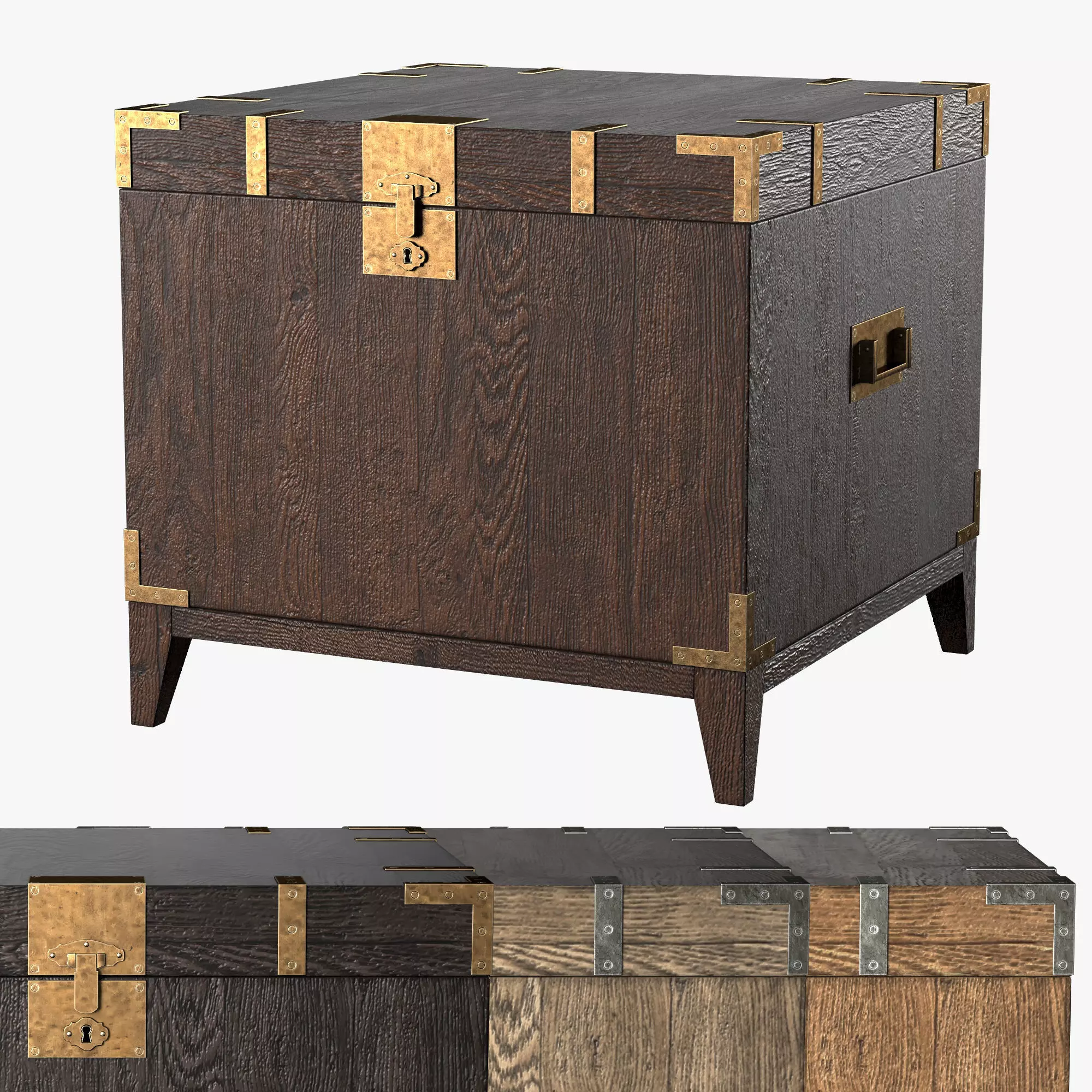 CAYDEN CAMPAIGN TRUNK SIDE TABLE 3D model
