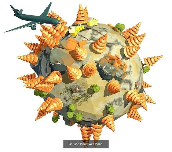 Cartoon Planets Low Poly 3D Model Collection