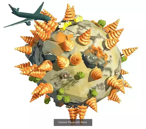 Cartoon Planets Low Poly 3D Model Collection